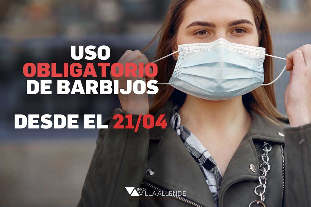 Coronavirus: Desde el martes 21 es obligatorio el uso de barbijo en la Ciudad de Villa Allende.